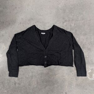 Cropped Dark Gray Cardigan